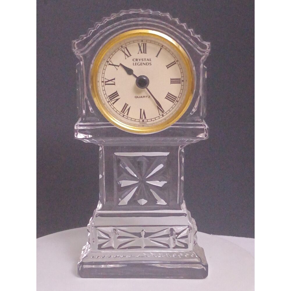 Crystal Legends by Godinger Miniature Grandfather Clock Made of 24% Lead Crystal